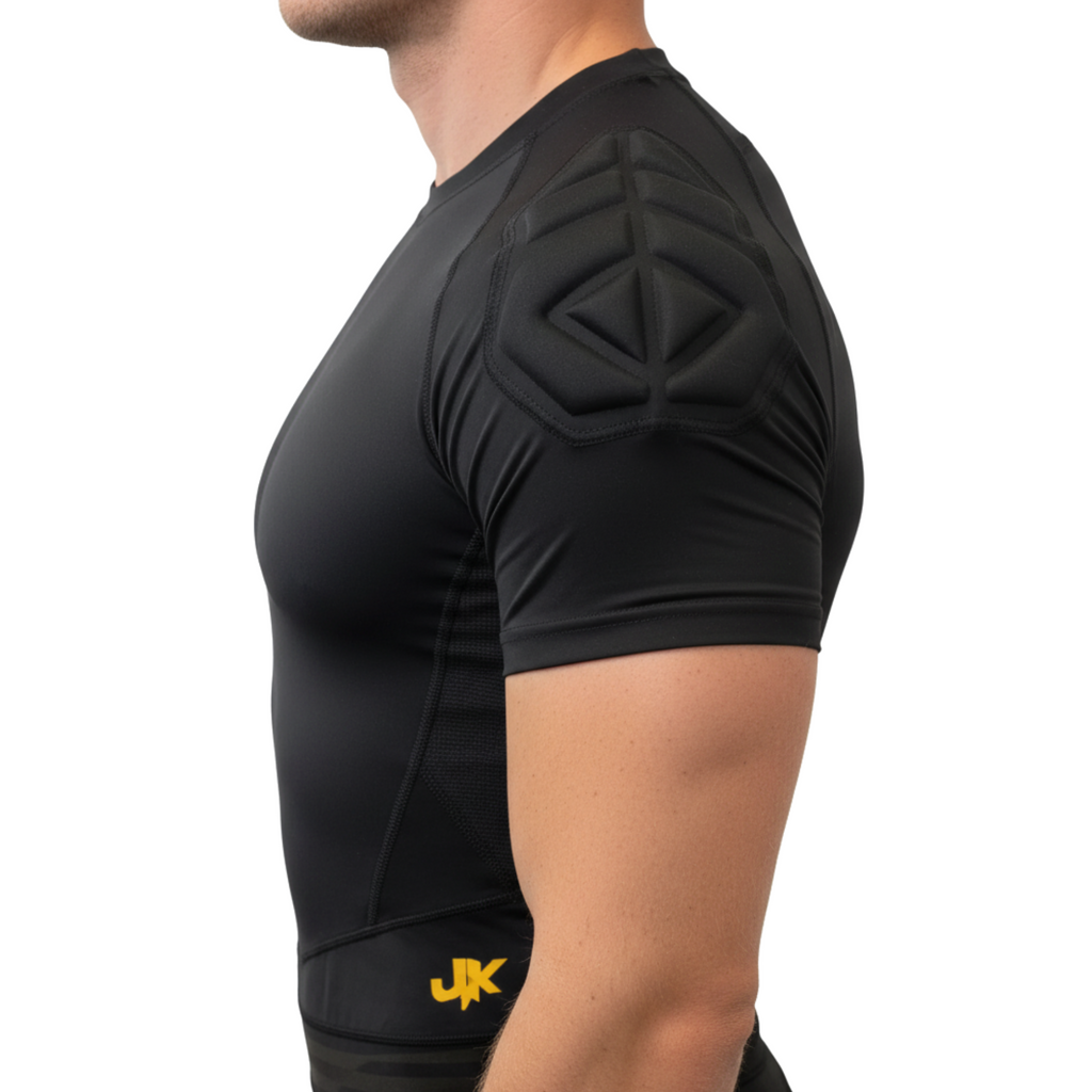 Padded Compression T Shirt Gold