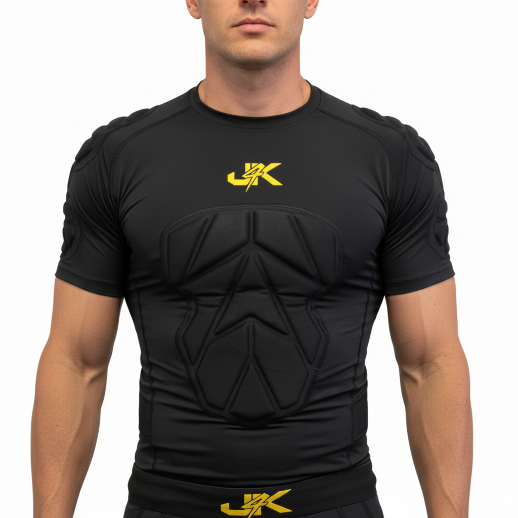 Padded Compression T Shirt Gold