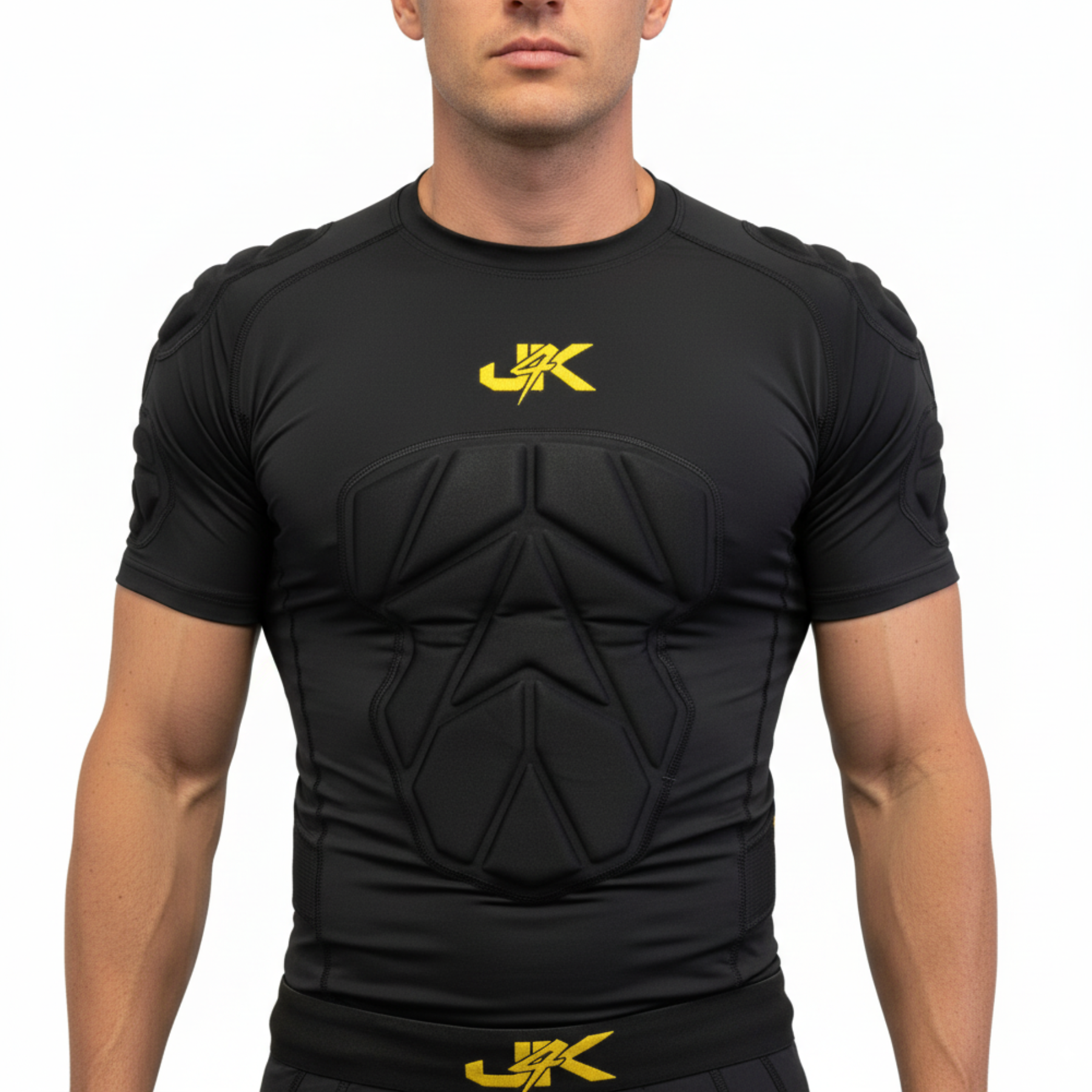 Padded Compression T Shirt Gold